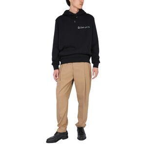 PAUL SMITH Men's Cotton Blend Hoodie with Logo Detail Men BLACK Sweaters &